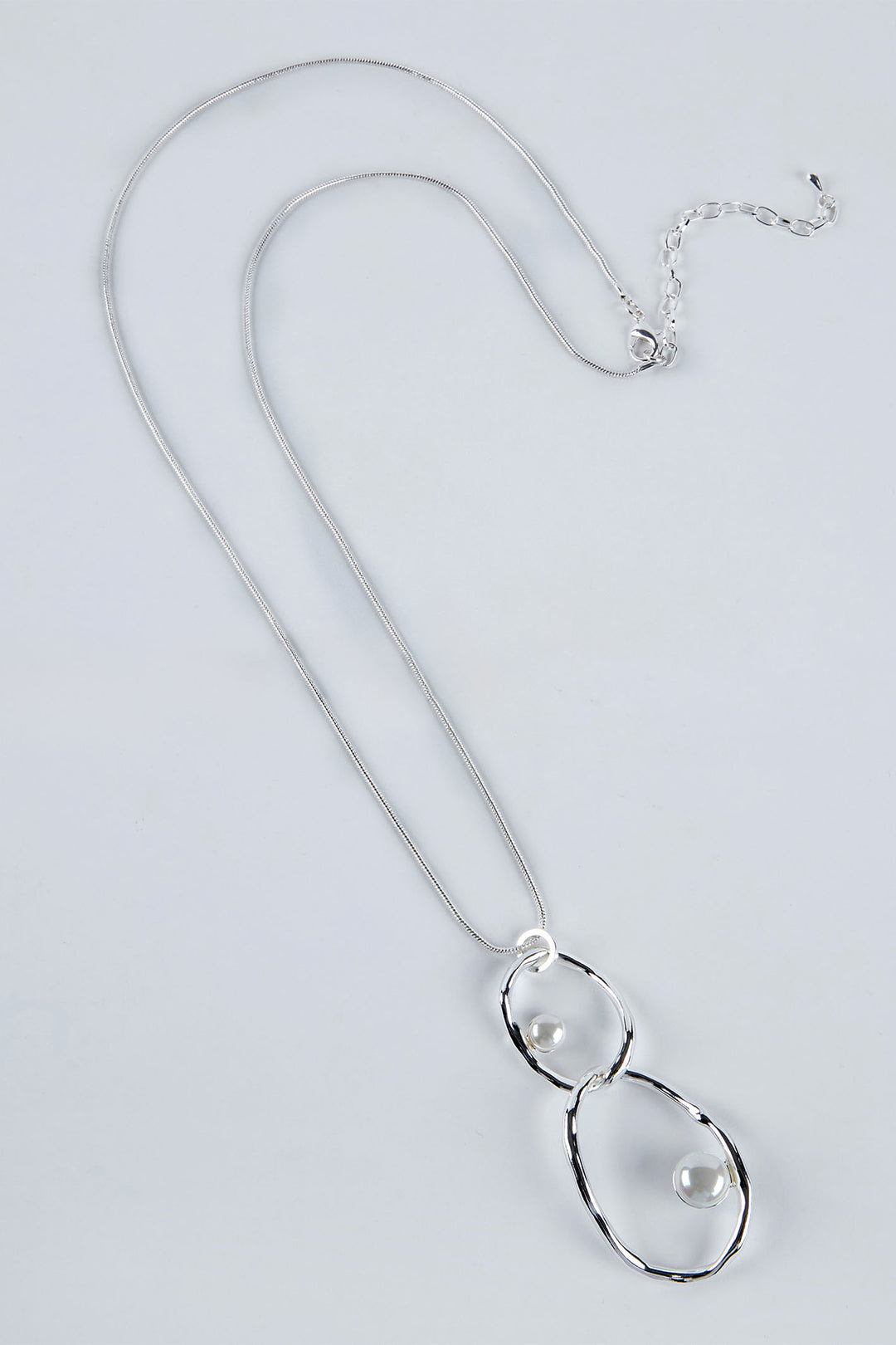 Dante NL48487 Silver & Pearl Drop Necklace - Experience Boutique