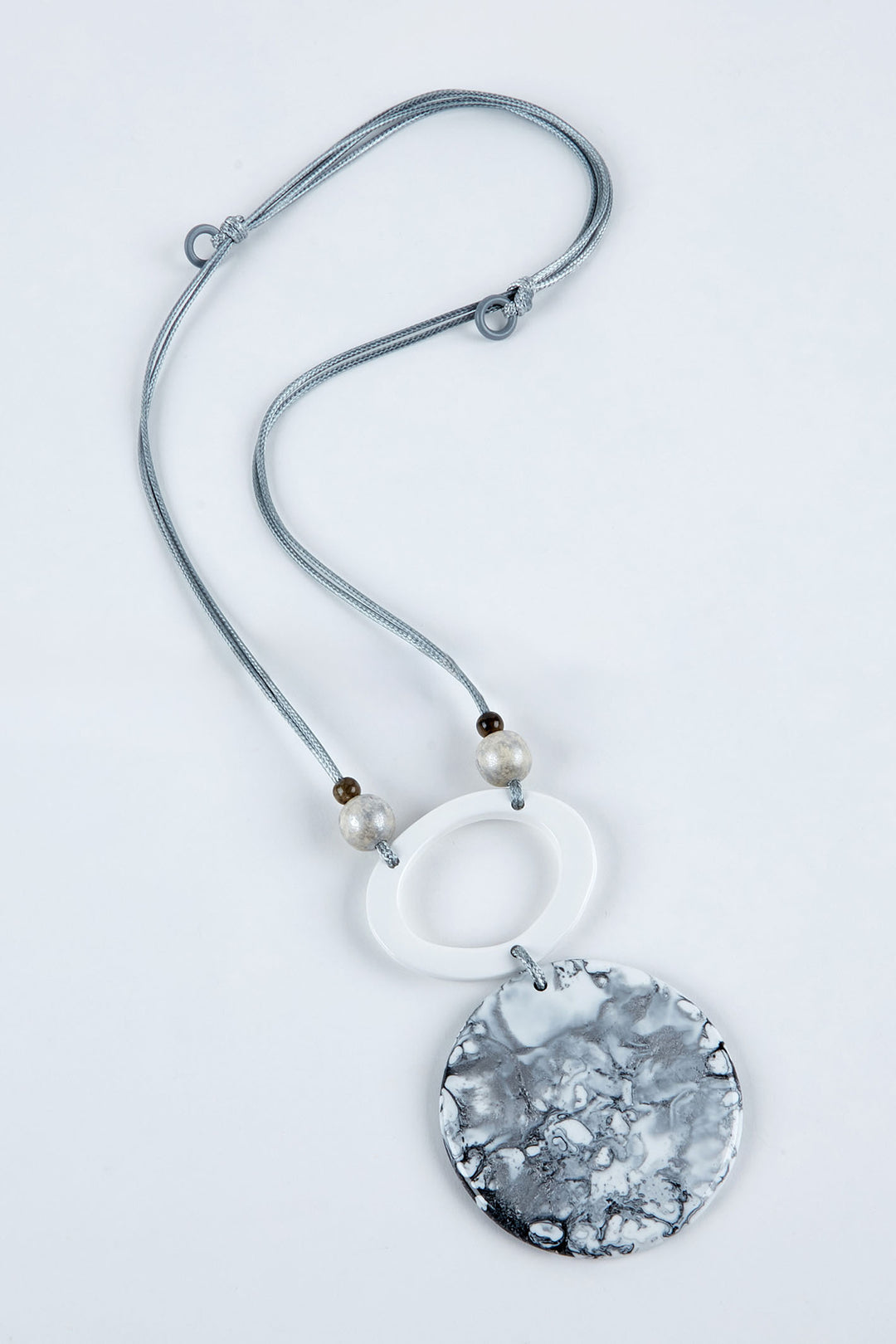 Dante NL5677 Metallic Silver Disc Necklace - Experience Boutique