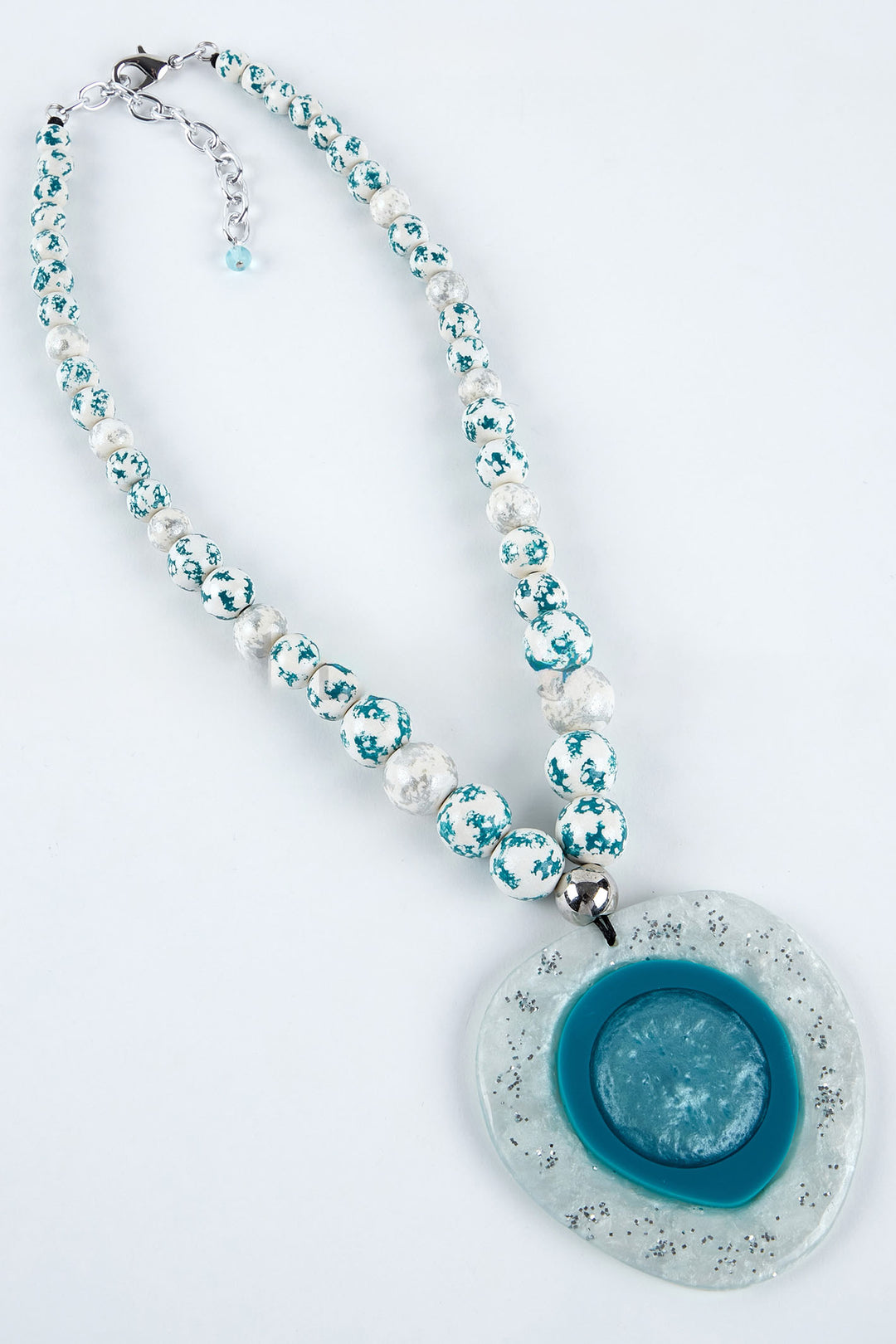 Dante NL70749 Pearlescent Teal Bead Necklace - Experience Boutique