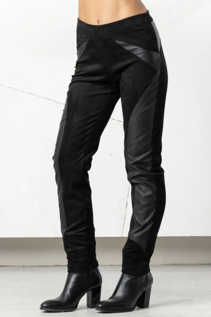 Elisa Cavaletti ELW256048710 Black Faux Suede Leggings