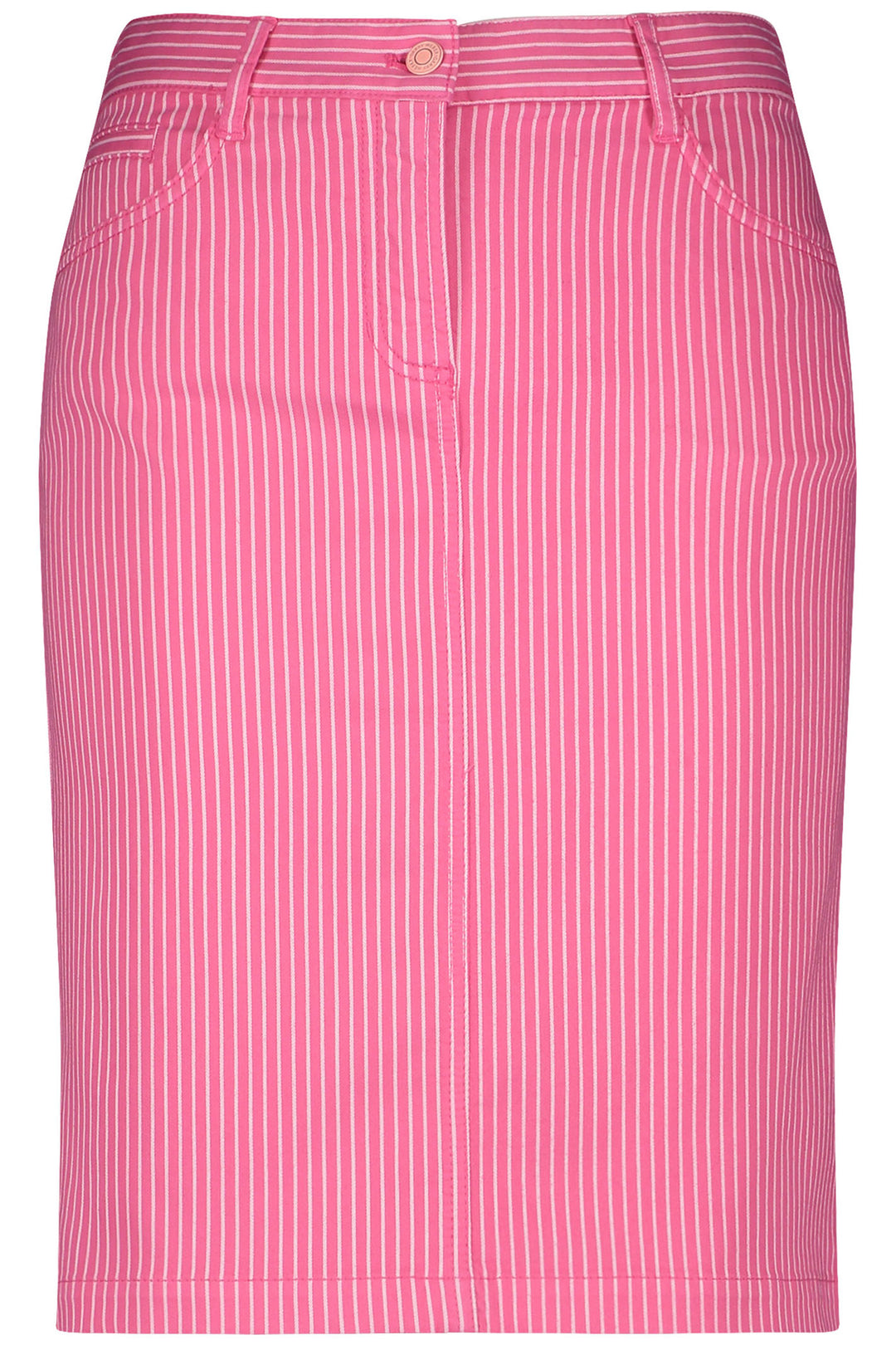Gerry Weber 211027 Pink Stripe Denim Skirt - Experience Boutique