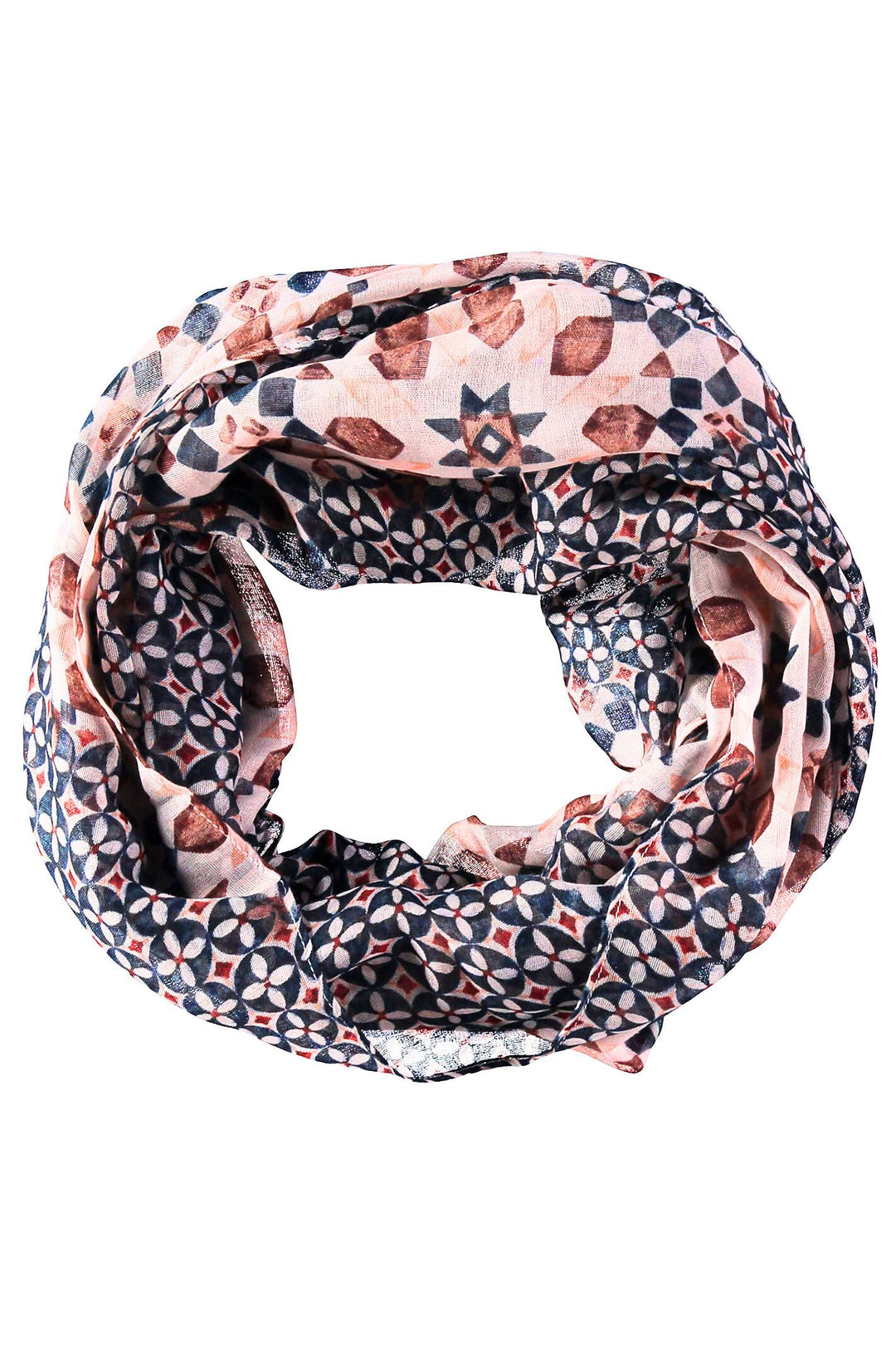 Gerry Weber 301029 72044 9088 Navy Mosaic Print Scarf - Experience Boutique