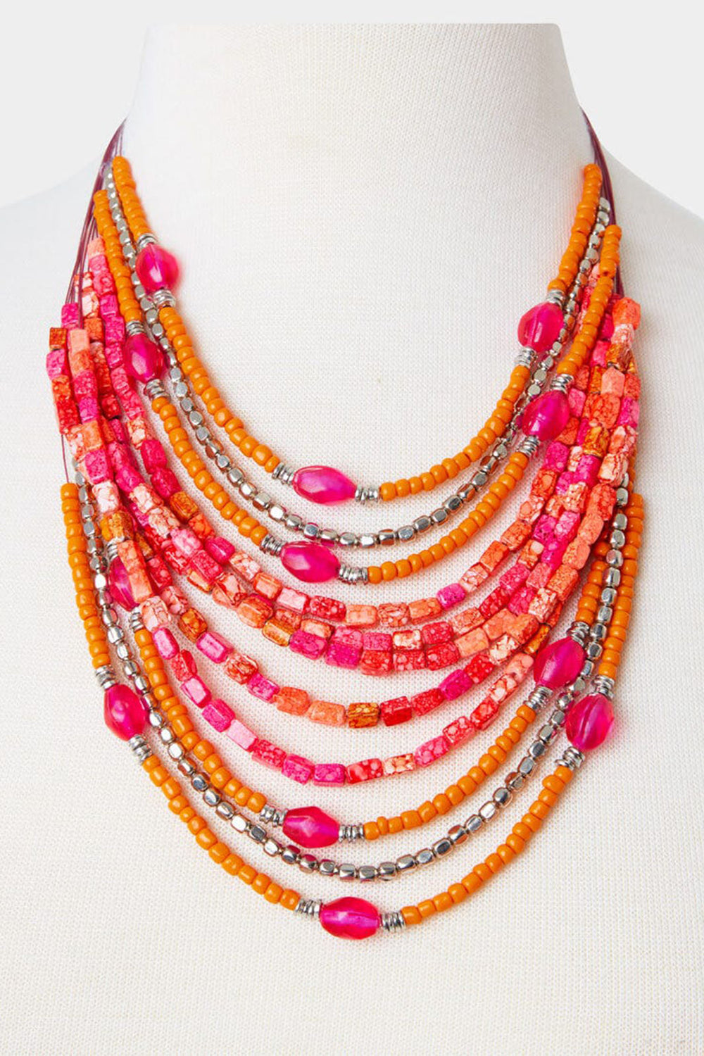 Joe Browns BJ941 Pink Island Hopper Beaded Necklace - Experience Boutique