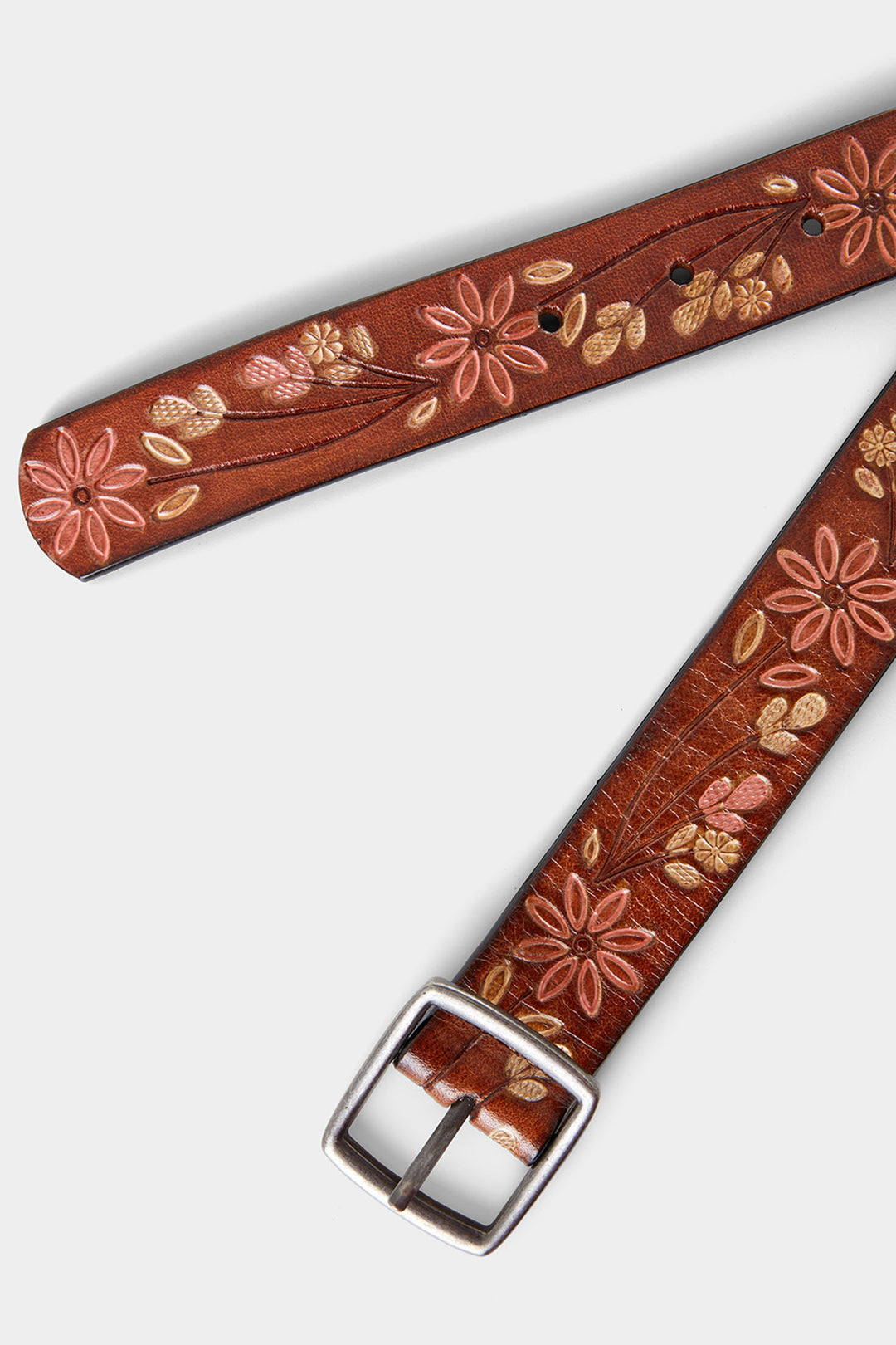 Joe Browns HB407A California Brown Tooled Leather Belt - Experience Boutique