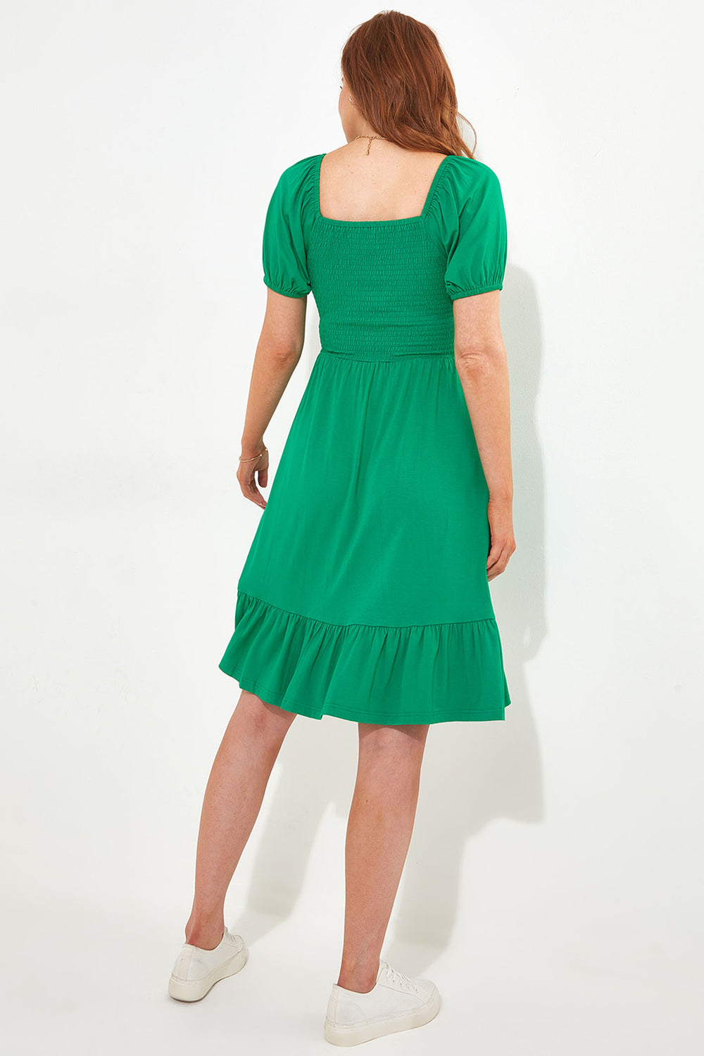 Joe Browns WE943 Green Mia Shirred Jersey Dress - Experience Boutique