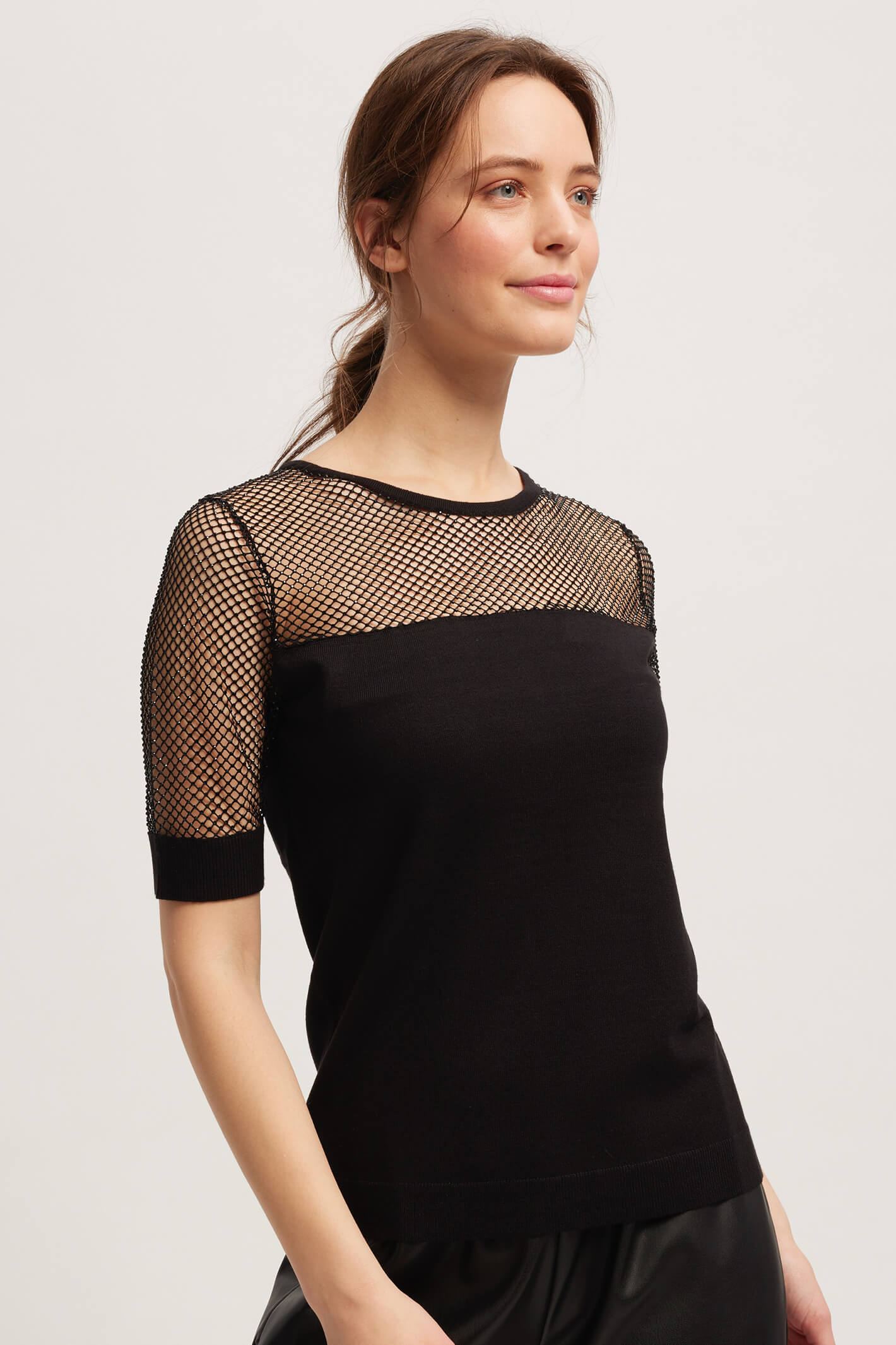 Black Mesh Top