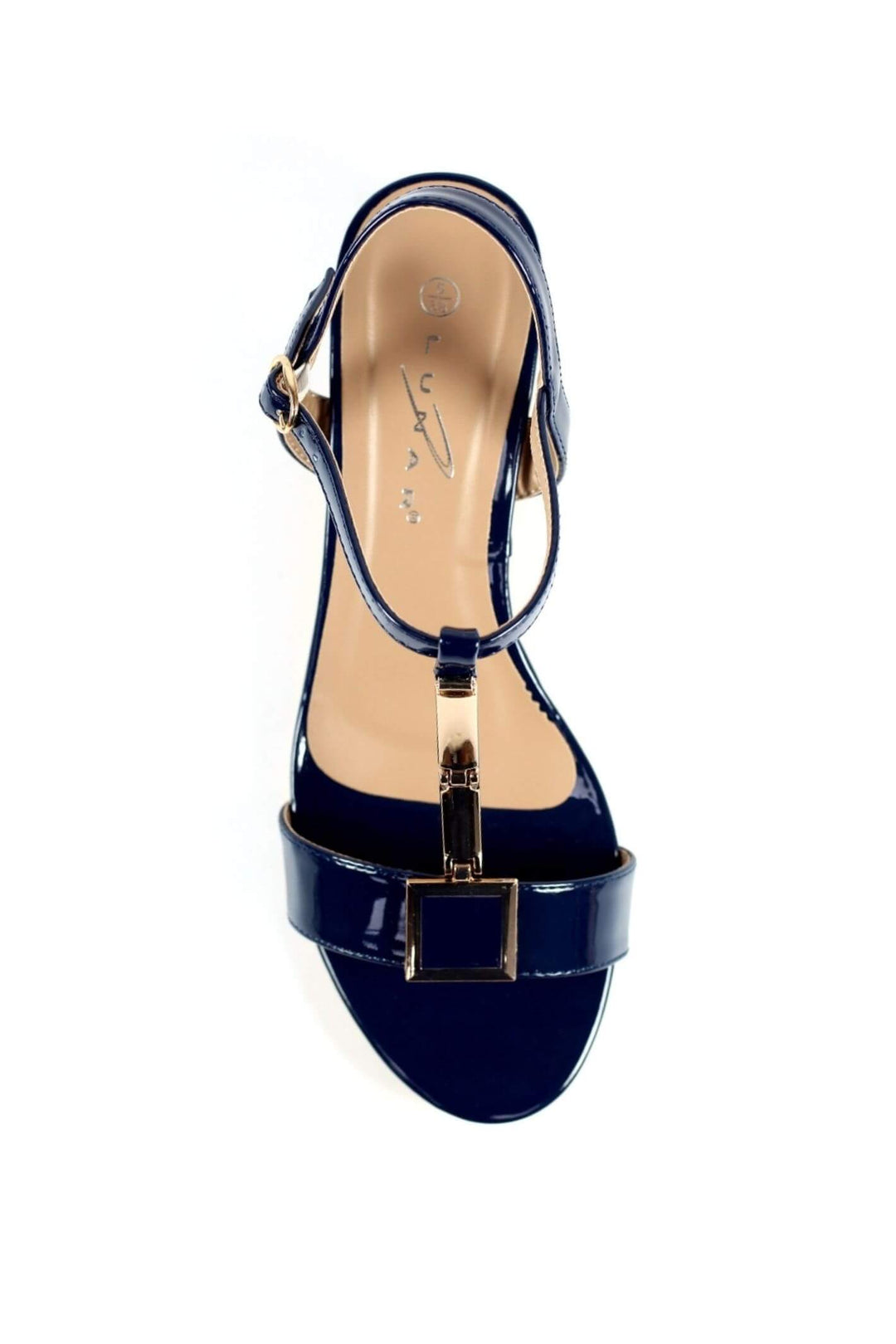 Lunar JLH950 Navy Blaze Patent Low Heel Sandal