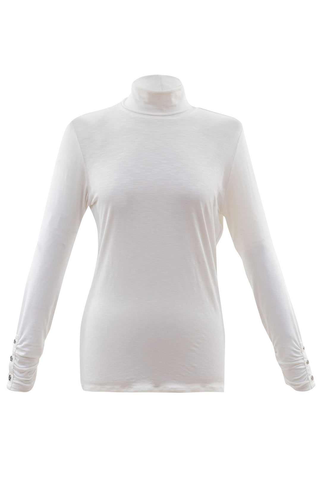 Marble Fashions 6400 Cream Jersey Polo Neck Top - Experience Boutique