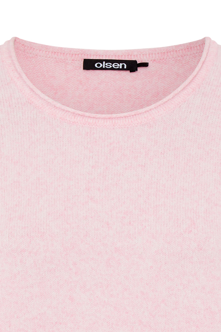 Olsen 11000585 Parfait Pink Melange Round Neck Jumper