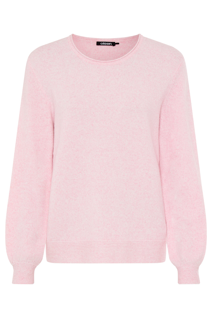 Olsen 11000585 Parfait Pink Melange Round Neck Jumper