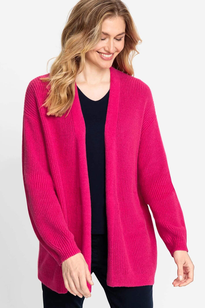 Olsen 11004131 Vivid Pink Open Front Cardigan
