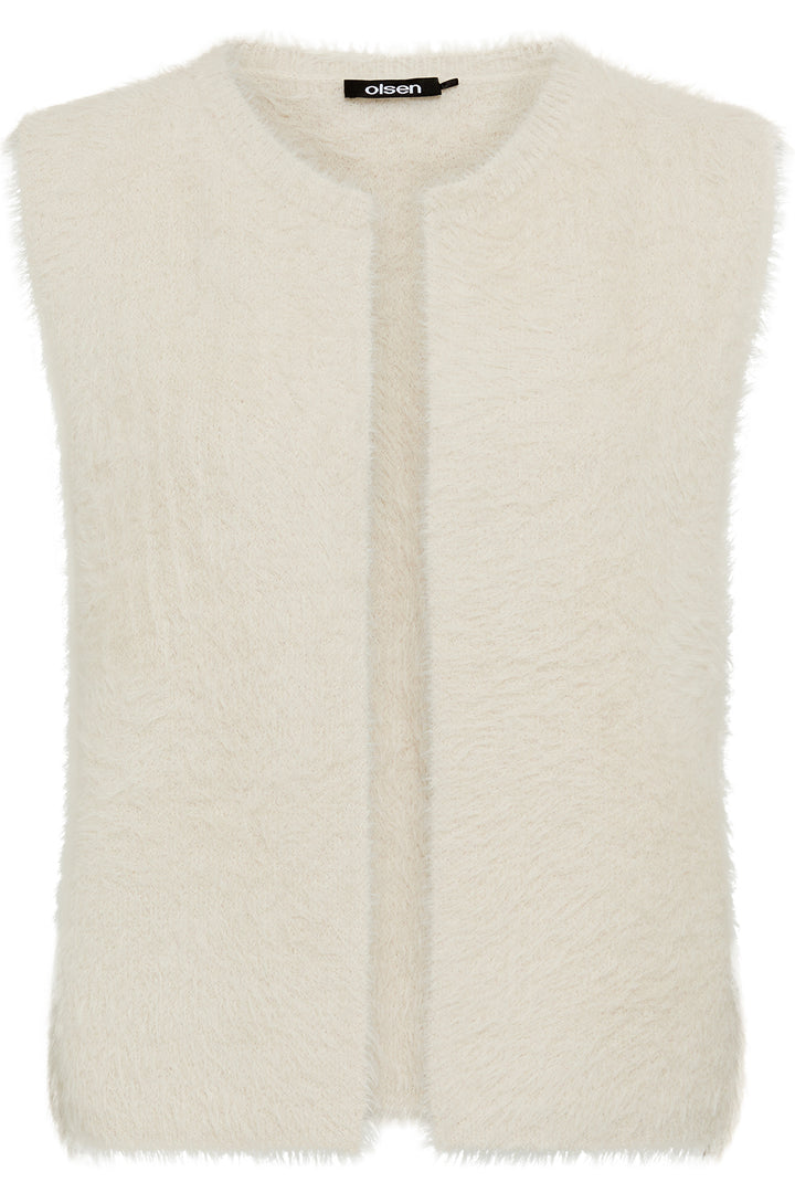 Olsen 11004785 Almond Cream Eyelash Knit Gilet