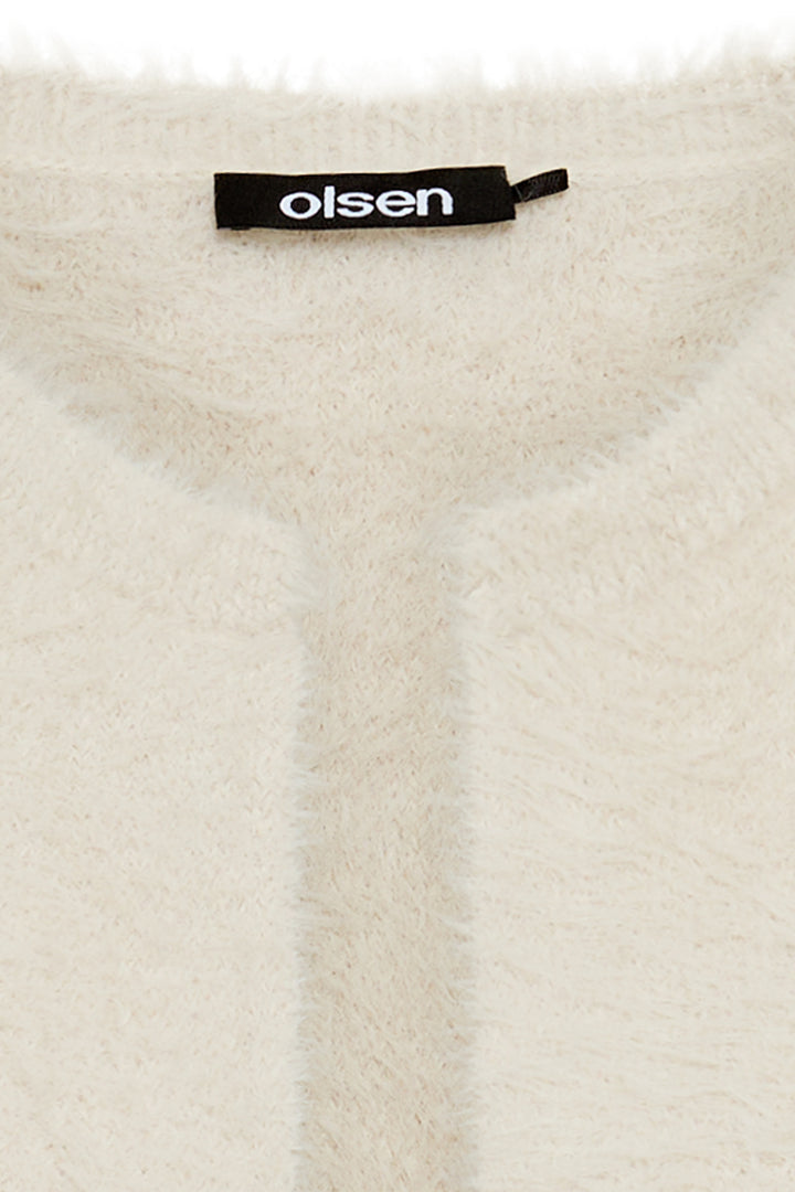 Olsen 11004785 Almond Cream Eyelash Knit Gilet