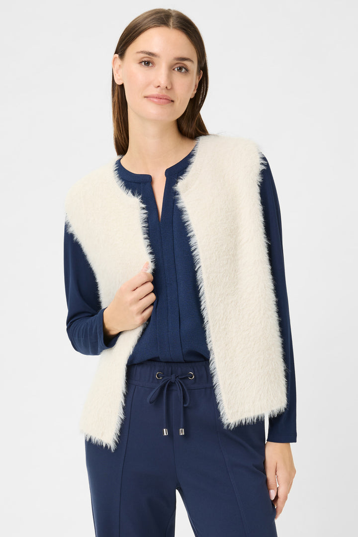 Olsen 11004785 Almond Cream Eyelash Knit Gilet