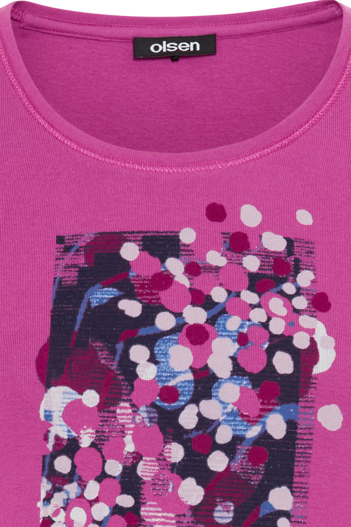 Olsen 11100626 Sweet Orchid Petal Pink Print T-Shirt