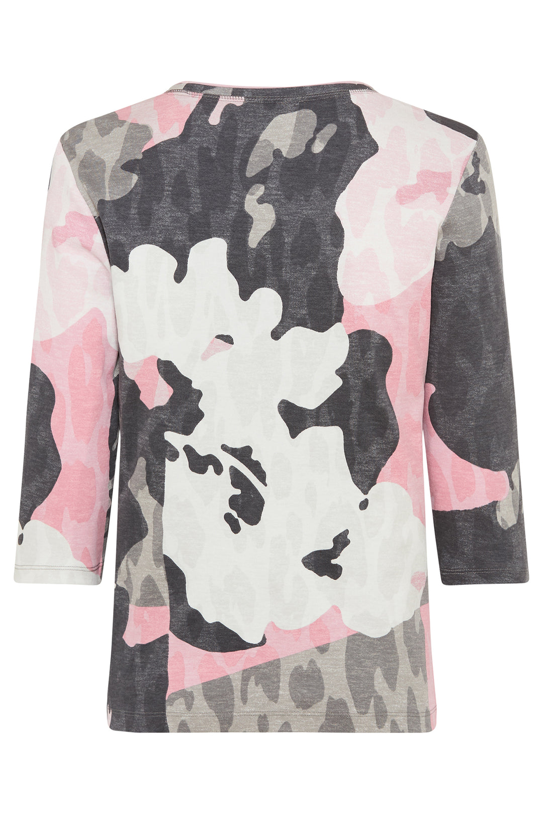 Olsen 11105196 Dark Slate & Blossom Camo Print T-Shirt
