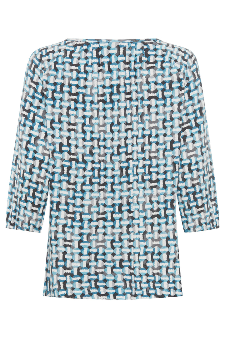 Olsen 11105204 Teal Blue Circle Print T-Shirt