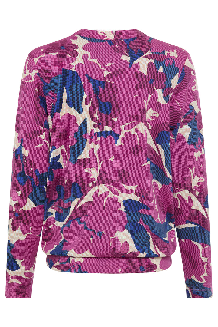 Pink and blue camouflage pattern on a white background