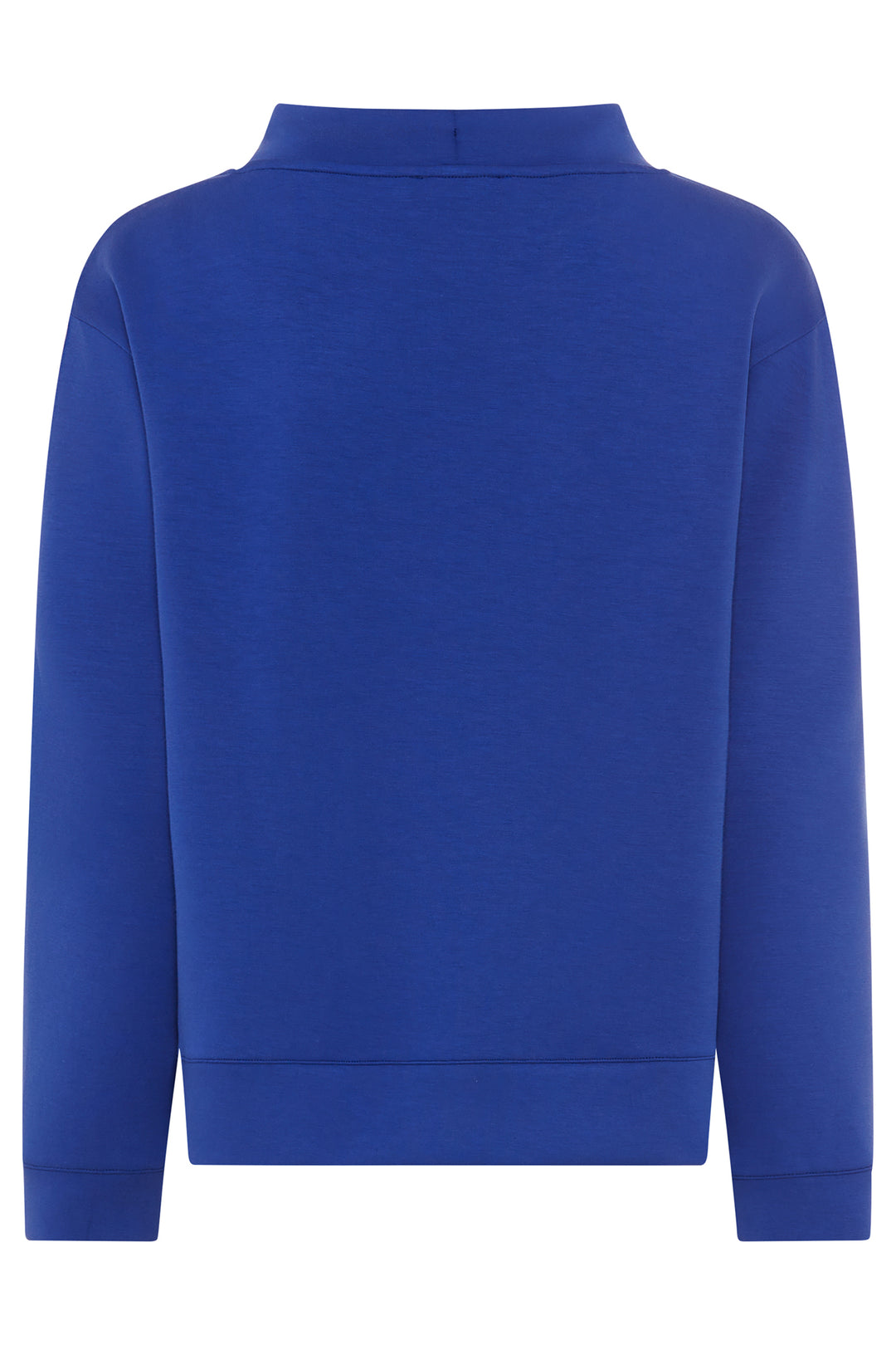 Olsen 11201678 Cobalt Blue Houndstooth Wide Neck Sweatshirt