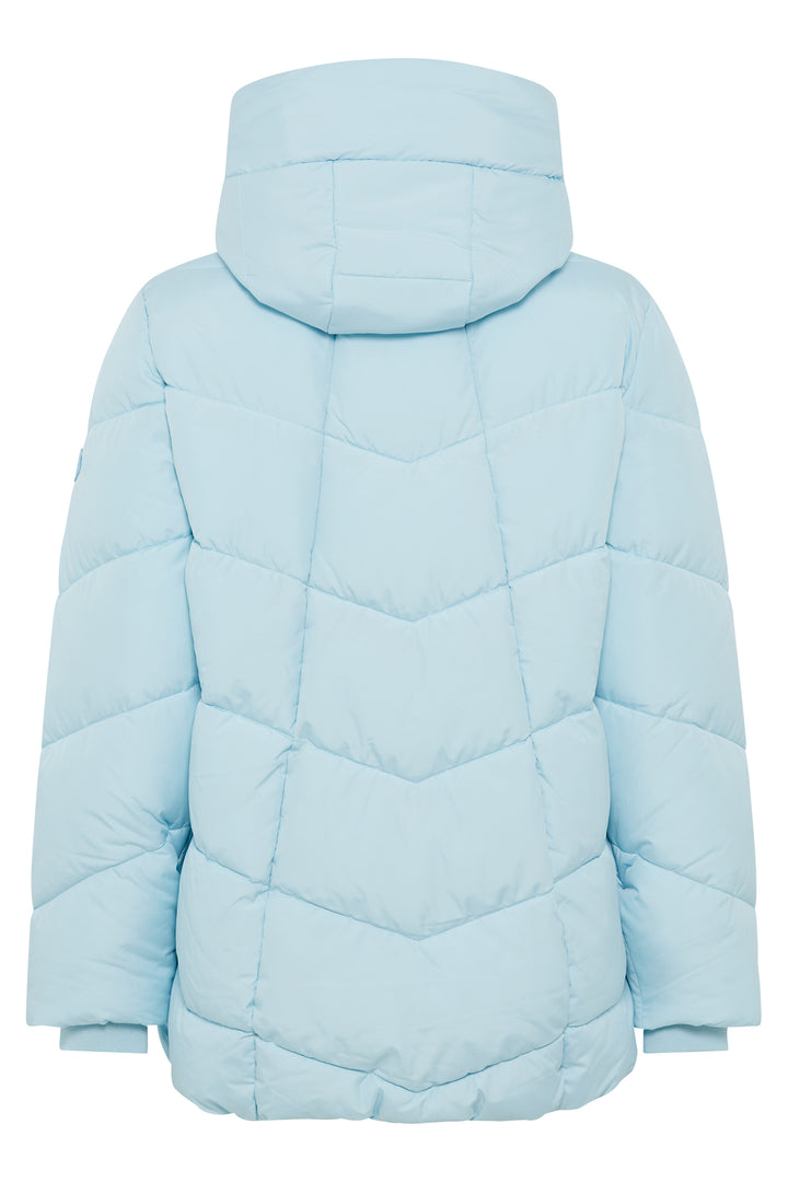 Olsen 15101435 Satin Blue Padded Longline Cloud Coat