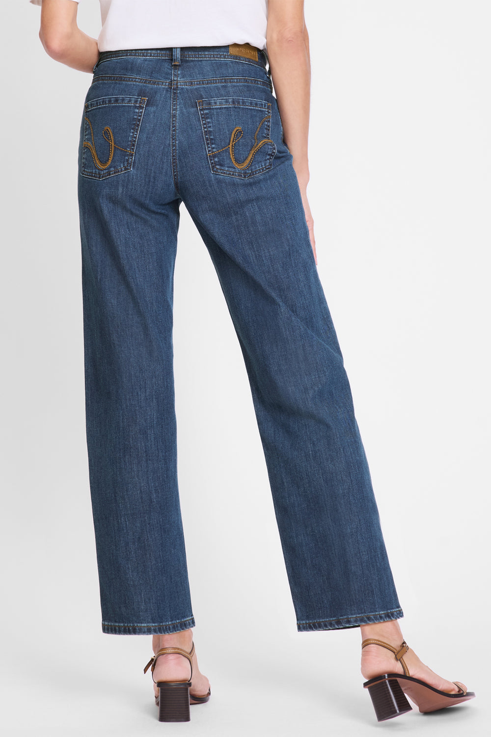 Olsen Mona Mid Blue Denim Straight Cropped Jeans 14002429 40070 - Experience Boutique