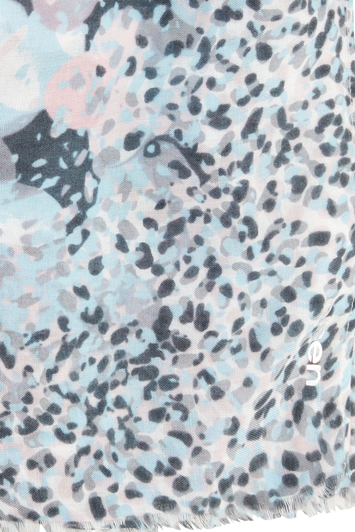 Olsen Satin Blue Bubble Print Woven Scarf 18001987 40296 - Experience Boutique