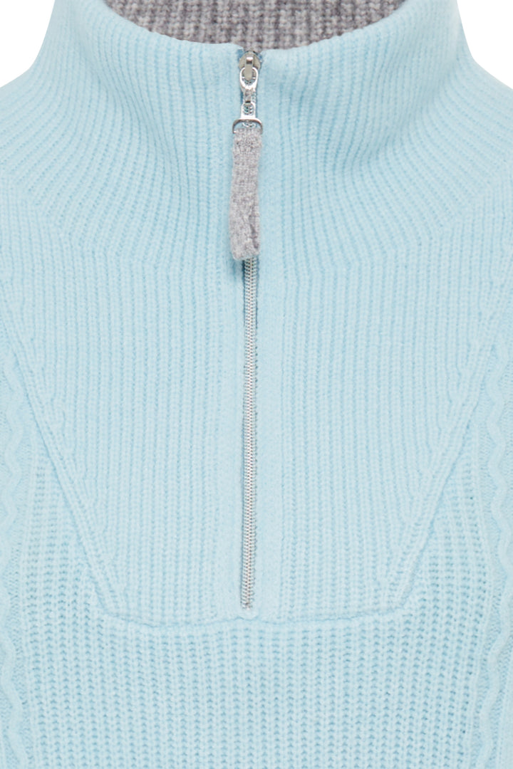 Olsen Sky Blue Funnel Neck Long Sleeve Jumper 11004655 41296 - Experience Boutique