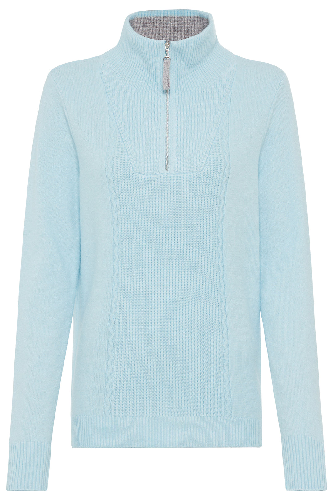 Olsen Sky Blue Funnel Neck Long Sleeve Jumper 11004655 41296 - Experience Boutique