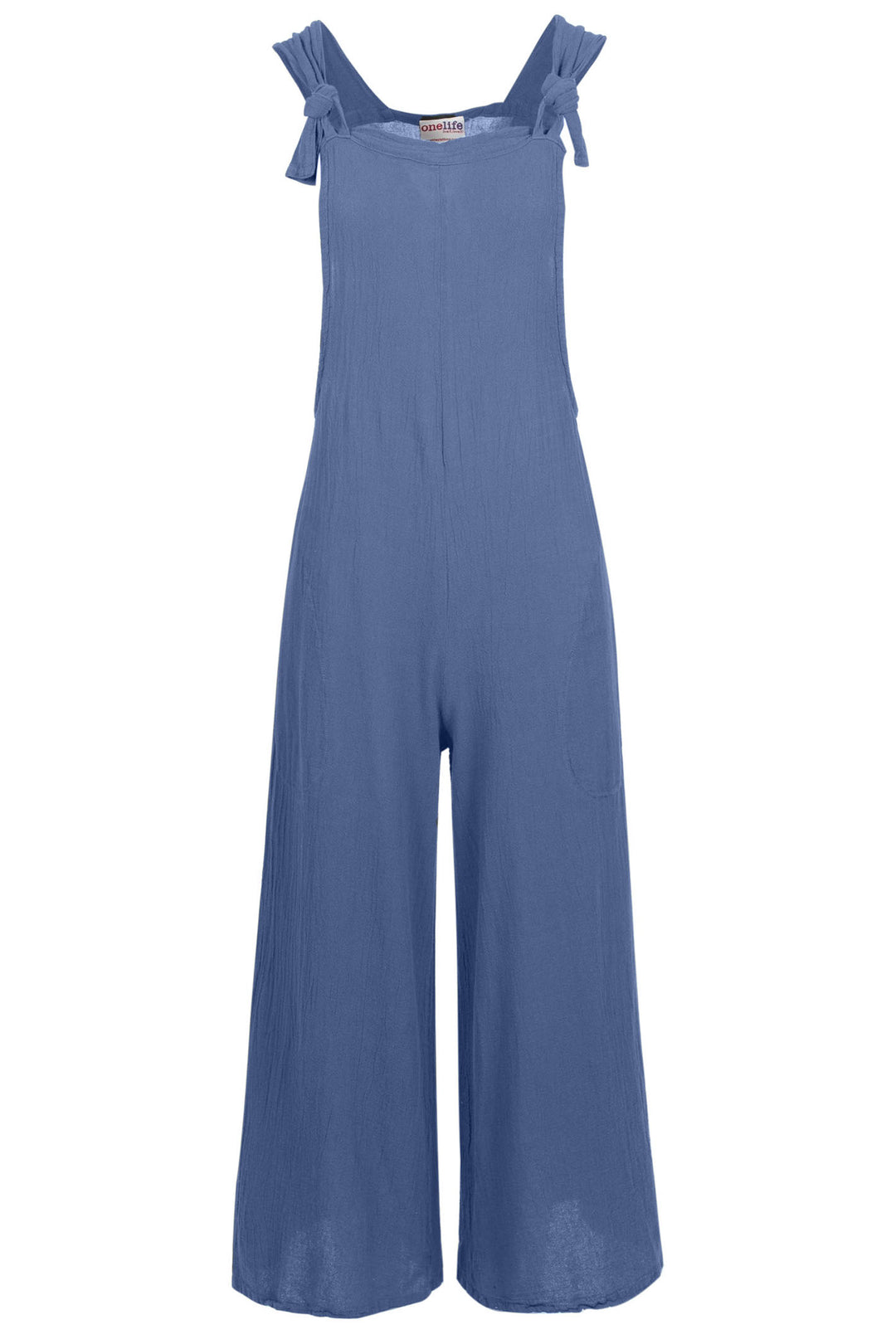 Onelife D606 Sabina Neptune Blue Cotton Jumpsuit - Experience Boutique
