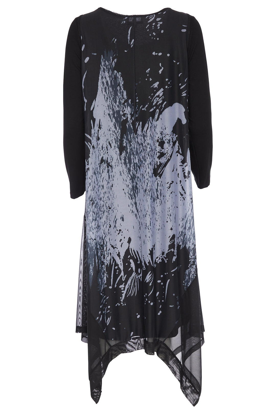 Black and white patterned dress on a white background