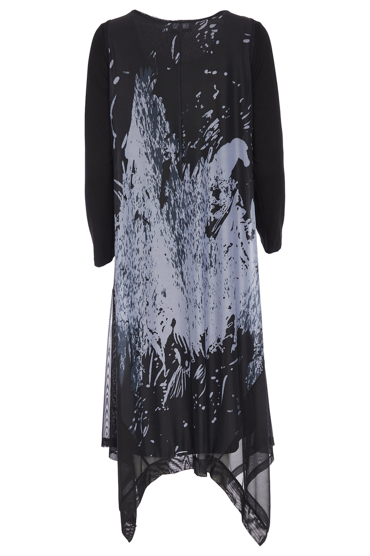 Black and white patterned dress on a white background