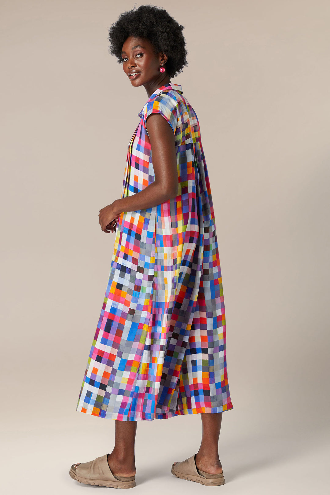 Sahara GRD4807-PMS Multicolour Pixelated Square Print Jumpsuit - Experience Boutique