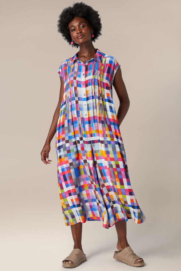 Sahara GRD4807-PMS Multicolour Pixelated Square Print Jumpsuit - Experience Boutique