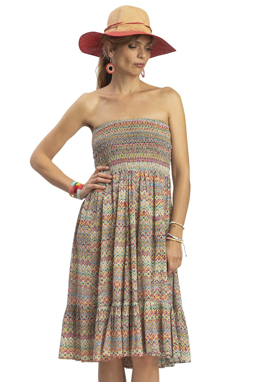Terre Rouge GS53-3ZAG Multicolour 2-In-1 Skirt Dress - Experience Boutique
