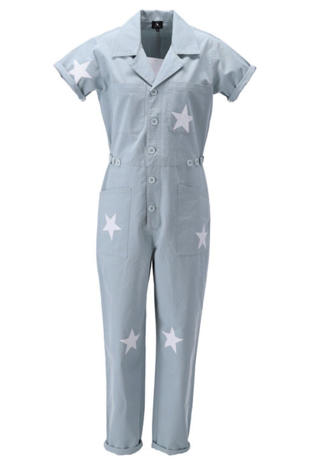 K Design W422 Blue Star Print Jumpsuit