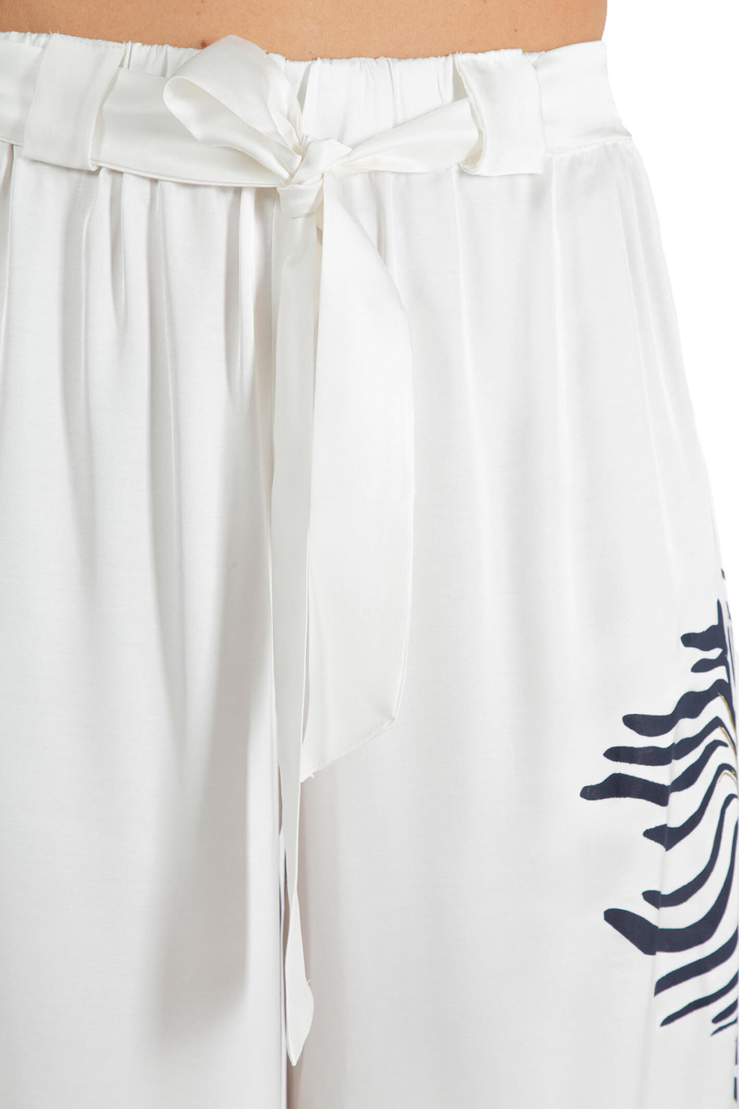 Elisa Cavaletti ELP236027105 White Print Wide Leg Trousers - Experience Boutique