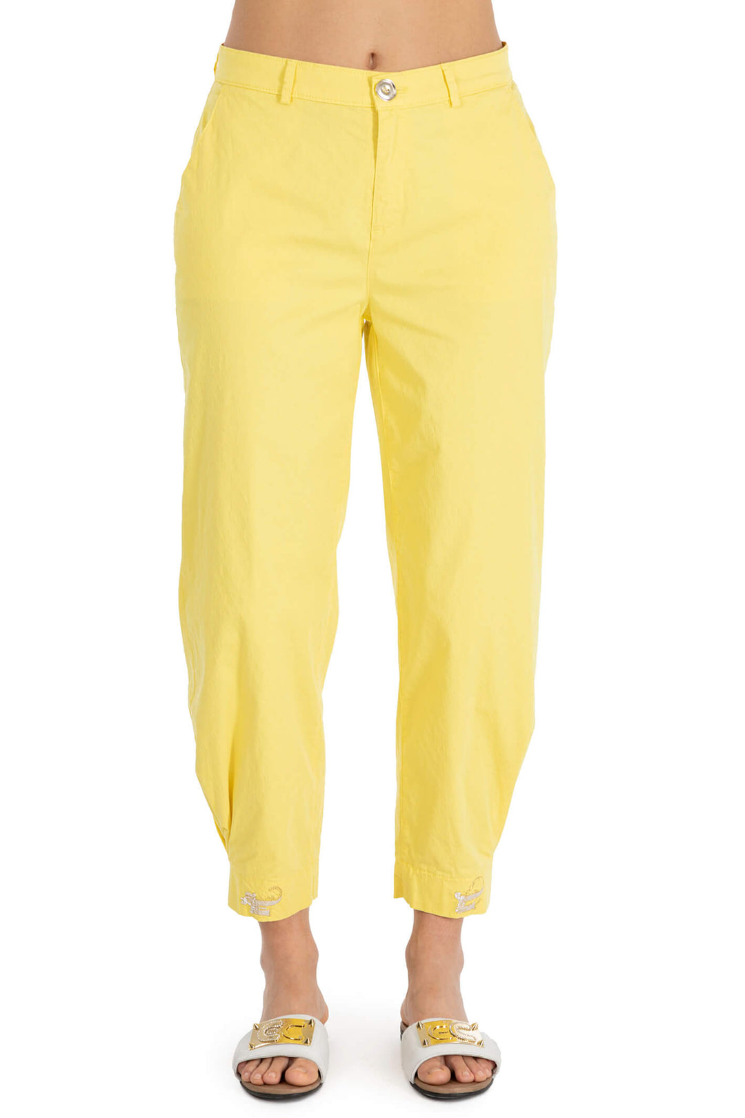 Elisa Cavaletti ELP236052300 Amaretto Yellow Trousers - Experience Boutique