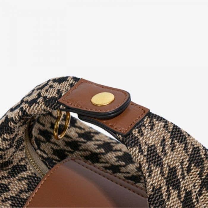Brown Dogtooth Mini Tote Bag