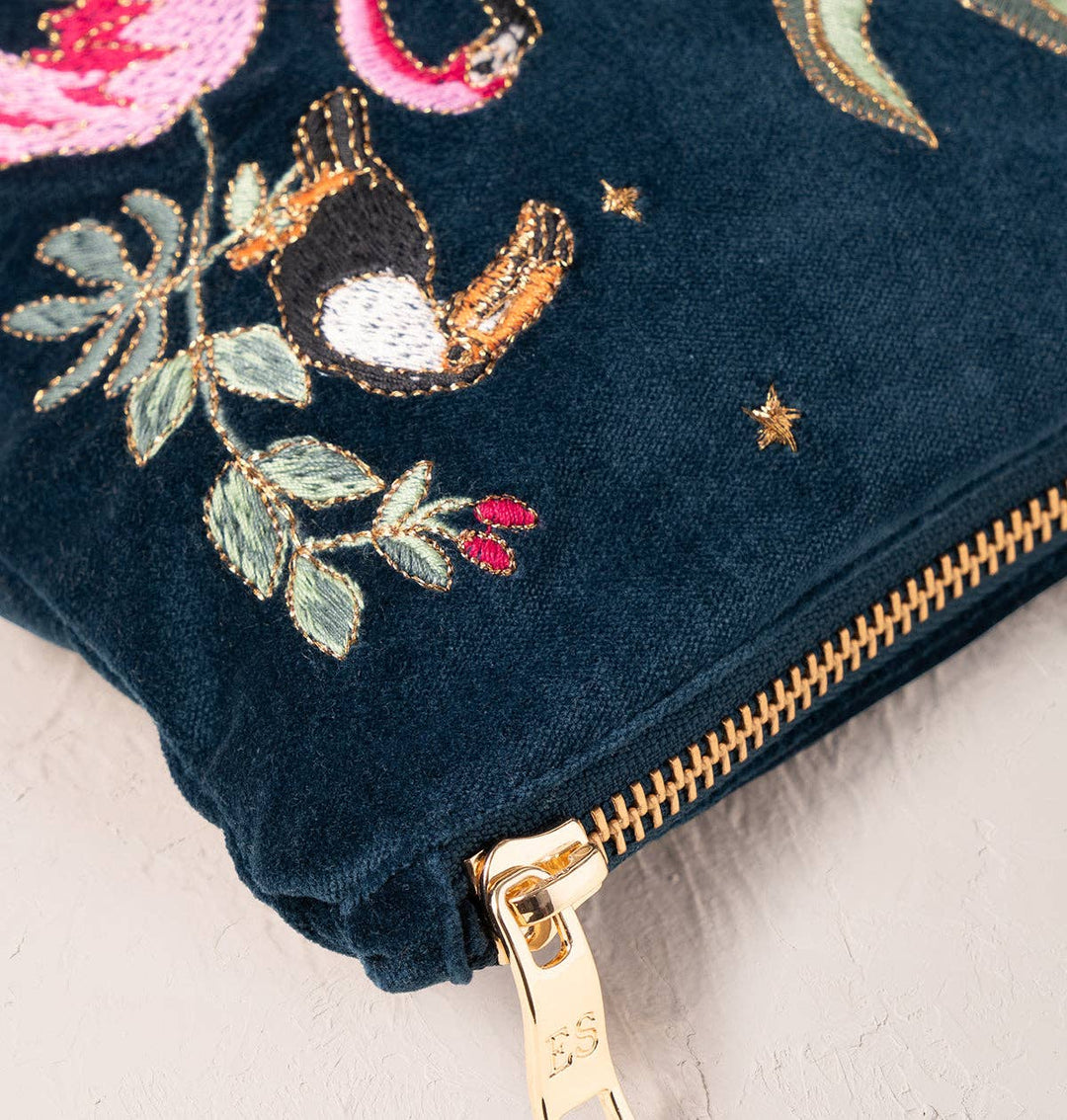 Elizabeth Scarlett Navy Wild Zebra Palm Everyday Pouch