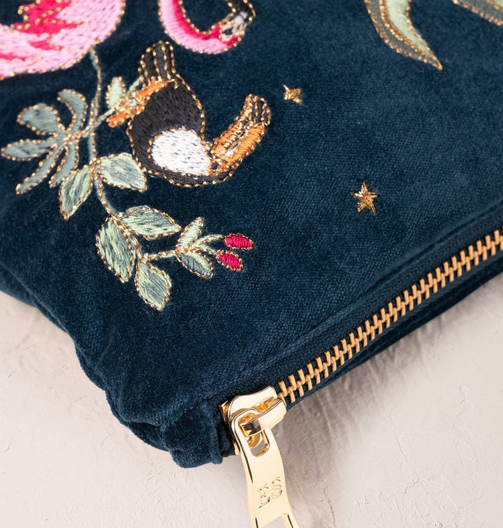 Elizabeth Scarlett Navy Wild Zebra Palm Everyday Pouch