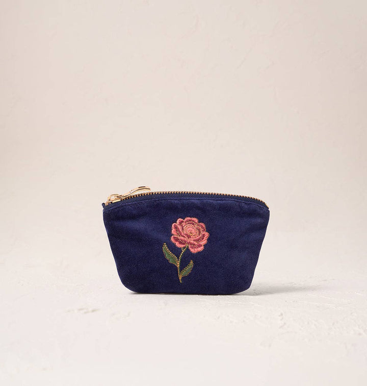 Elizabeth Scarlett Navy Rose Coin Purse