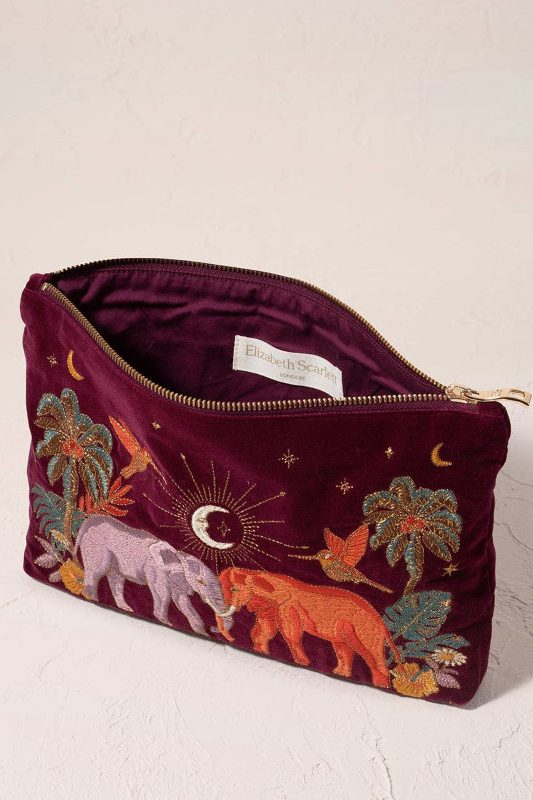 Elizabeth Scarlett Ruby Enchanted Elephant Velvet Everyday Pouch