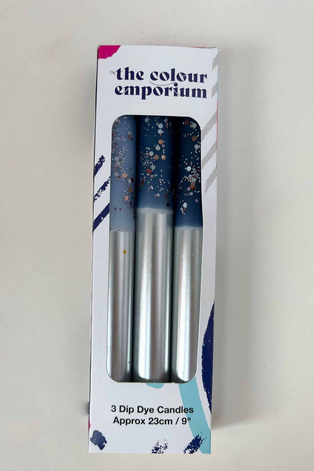 STARRY STARRY NIGHT SILVER Dip Dye Dinner Candle Trio Locally Made