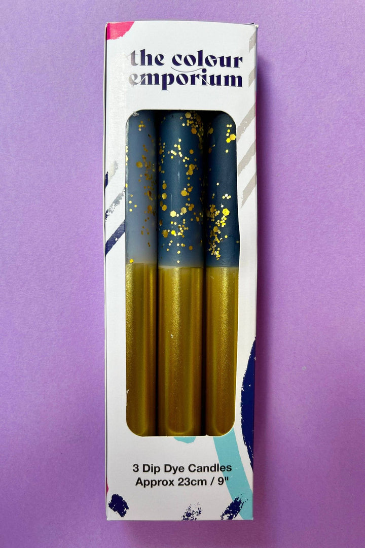 STARRY STARRY NIGHT GOLD Dip Dye Dinner Candle Trio Locally Made