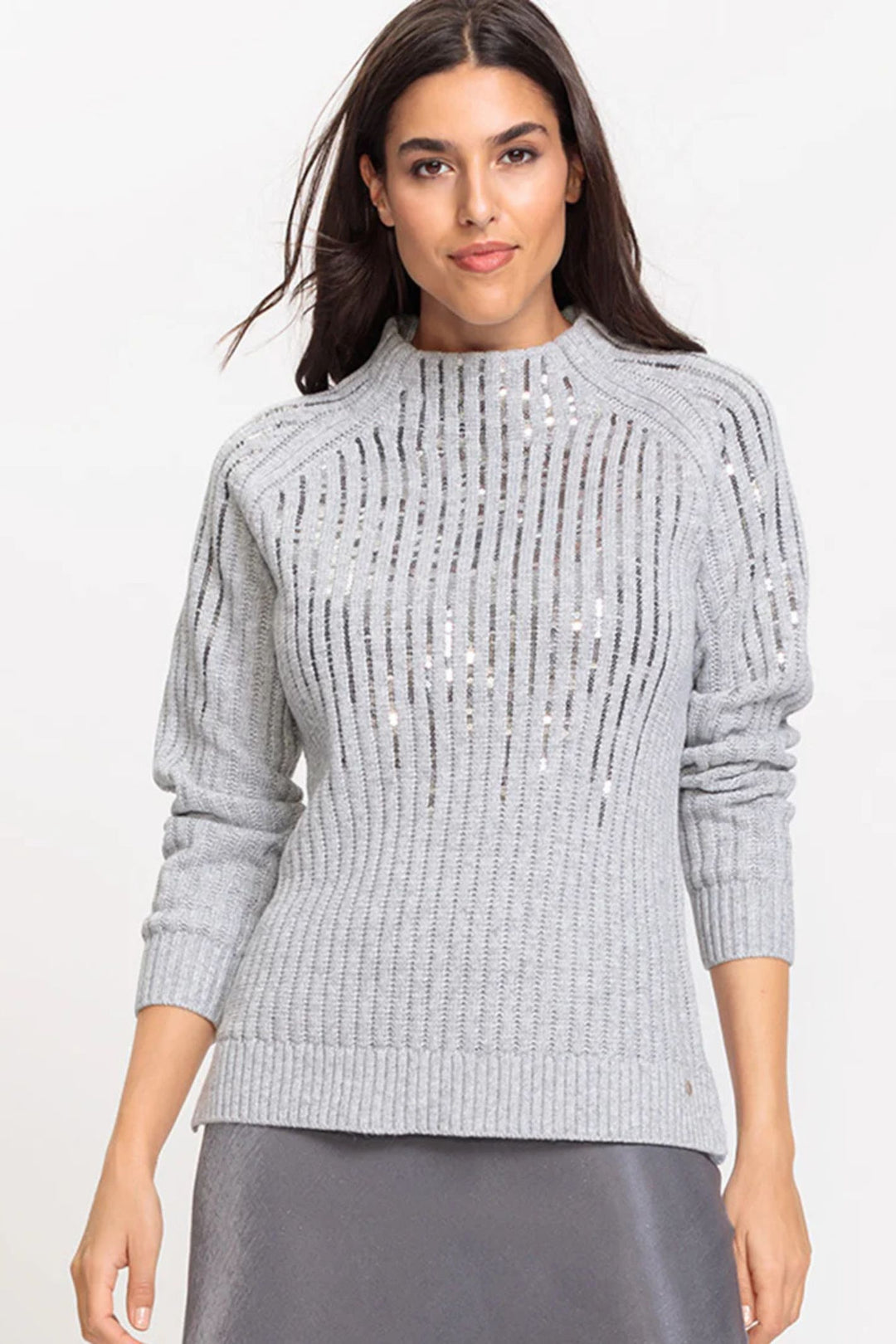 Olsen 11004504 Pearl Grey Knit Jumper Designer Collection