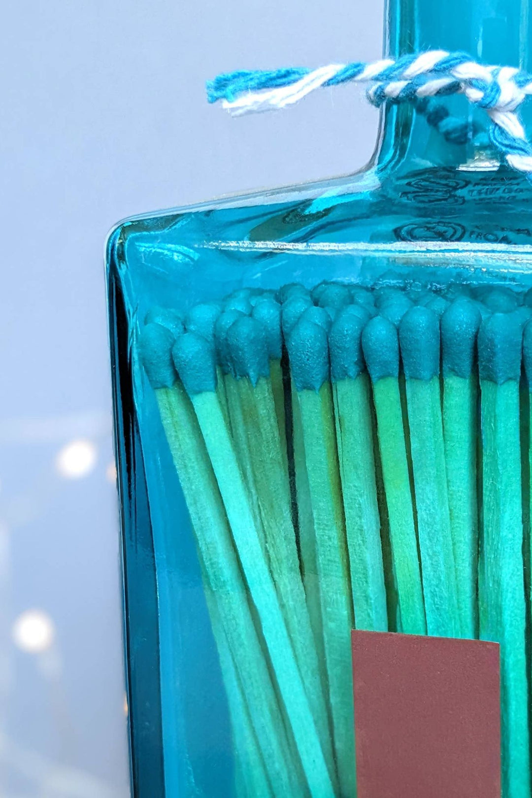 Matches In Blue Gin Bottle - Art Nouveau Mucha La Samaritan