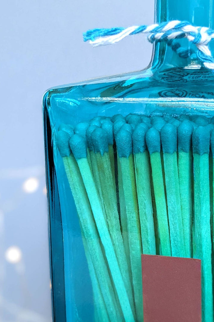 Matches In Blue Gin Bottle - Art Nouveau Mucha La Samaritan