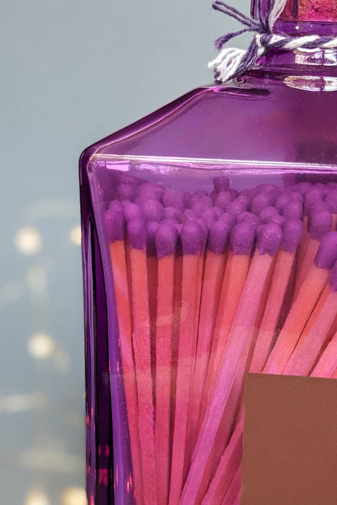 Matches In Plant Gin Bottle - Purple Plant