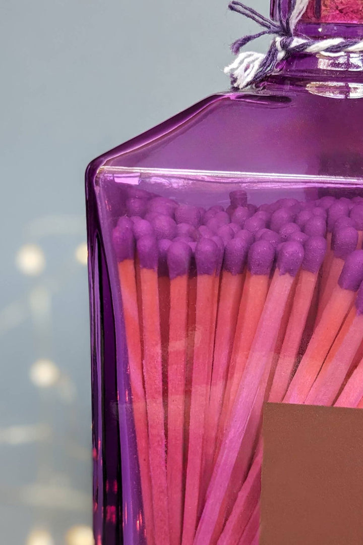 Matches In Pink Gin Bottle - Art Nouveau Mucha La Plume