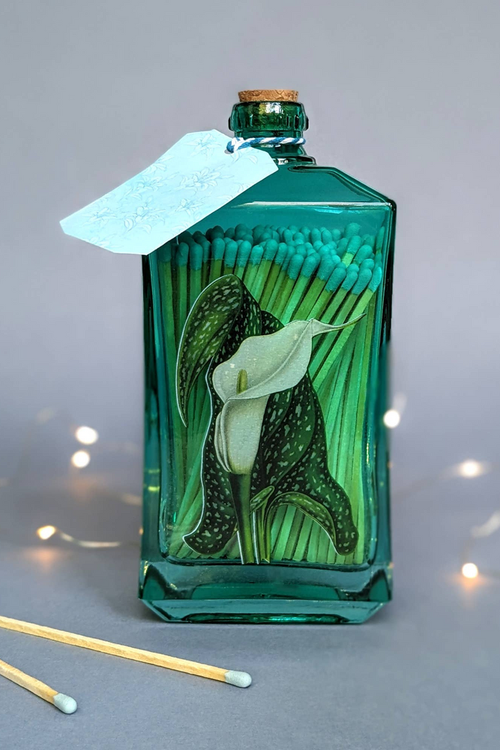 Matches In Plant Gin Bottle - Lily